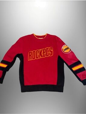 Mitchell & Ness Houston Rockets Red & Black Crewneck Sweater